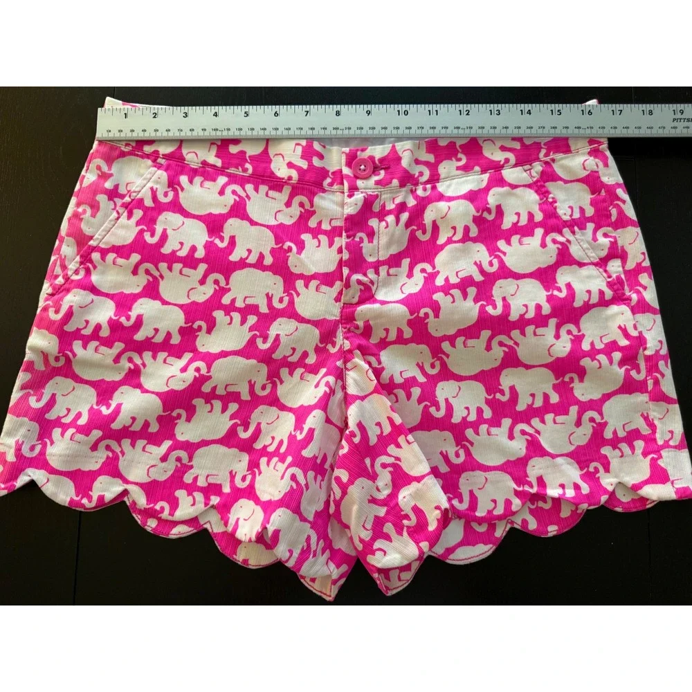 Lilly Pulitzer Buttercup Short Womens‎ 6 Elephant Tusk-in Sun Pink Scalloped Hem
